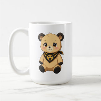 Süßer gelber und schwarzer Ancap-Teddybär Kaffeetasse
