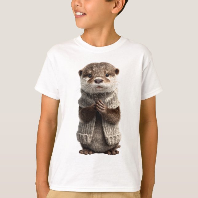 Süßer gemütlicher Pullover Otter Kinder (Vorderseite)