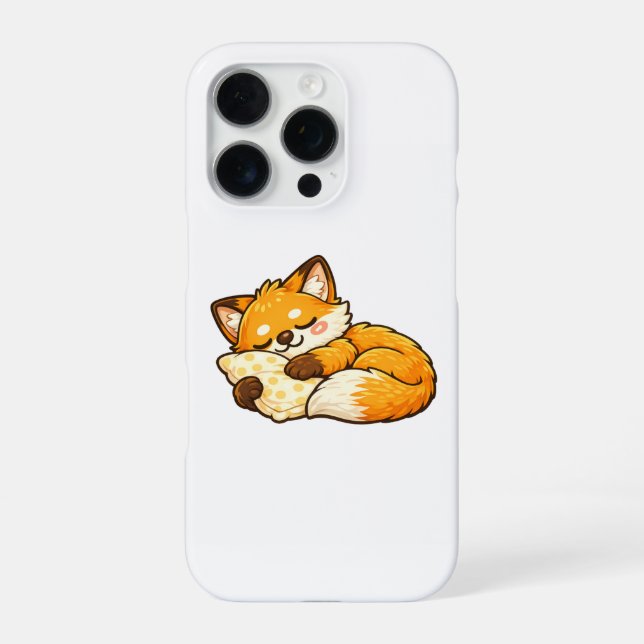 Süßer gemütlicher schlafender Fuchs iPhone Hülle (Rückseite)