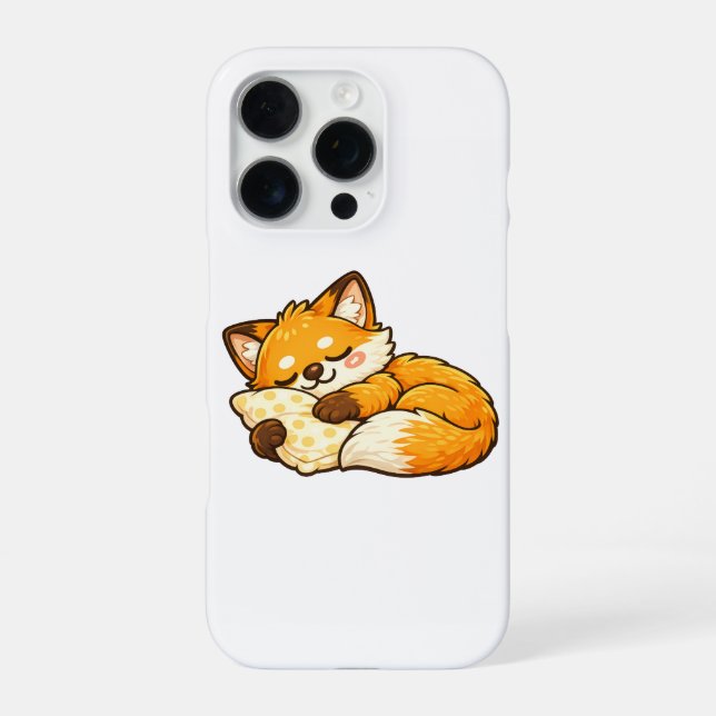 Süßer gemütlicher schlafender Fuchs iPhone Hülle (Rückseite)