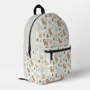 Süßer Gepard Safari Wald Berge Monogramm Kinder Bedruckter Rucksack