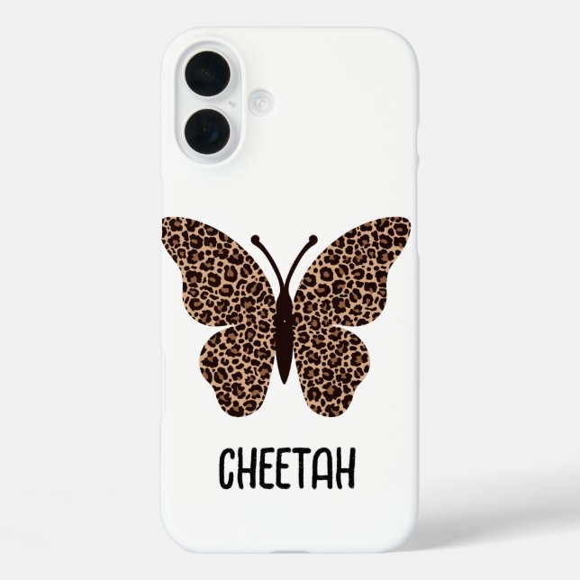 süßer Gepardendruck Schmetterling  Case-Mate iPhone Hülle (Rückseite)