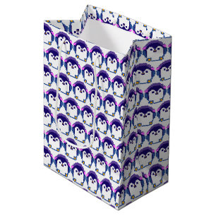 Süßer gepixelter Pinguin-Baby Mittlere Geschenktüte