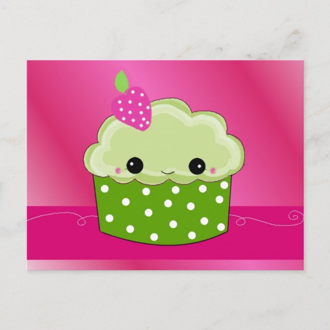 Süßer Gesicht-Cupcake Postkarte (Vorderseite)
