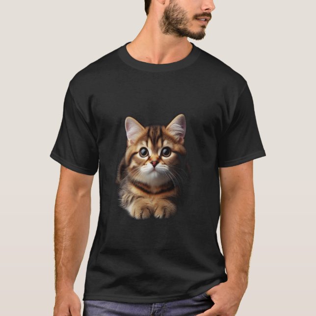 Süßer getiger Katzenanhänger T-Shirt (Vorderseite)