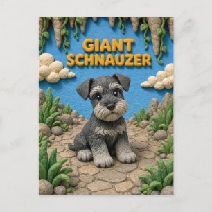Süßer Giant Schnauzer Welpe, Baby Hund Postkarte