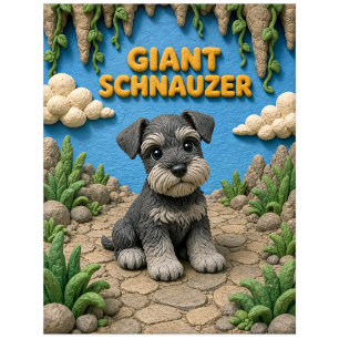 Süßer Giant Schnauzer Welpe, Baby Hund Postkarte