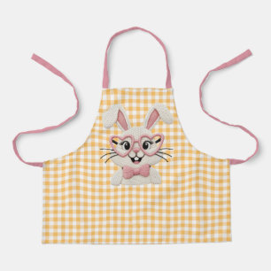 Süßer Gingham-Hase mit rosa Herzbrille Schürze