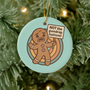 Süßer Gingy-Lebkuchen-Weihnachtsbaumanhänger Keramik Ornament