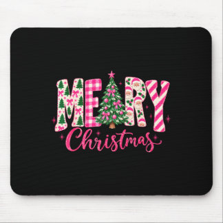 Süßer, girlihafter, koketter rosa Weihnachtsbaum f Mousepad