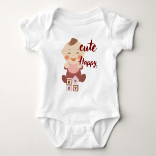 Süßer glücklicher Baby-Body – Bezauberndes Baby . Strampler