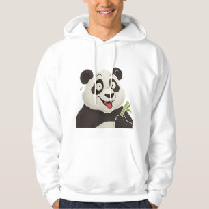 Süßer glücklicher Cartoon-Panda mit Bambus-Hoodie Hoodie