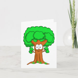 Süßer glücklicher fantastischer grüner Baum Karte