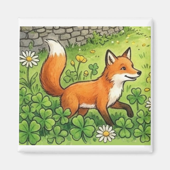 Süßer glücklicher Fuchs Magnet (Vorne)