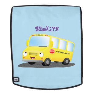 Süßer glücklicher gelber Schulbus Cartoon Rucksack