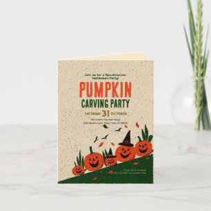 Süßer glücklicher Herbst Pumpkin Hexenhut Einladung