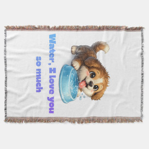 Süßer glücklicher Hund Wasserliebhaber Inspirieren Decke