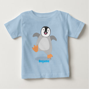 Süßer glücklicher Kaiserpinguin-Küken-Cartoon Baby T-shirt