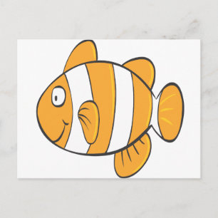 süßer glücklicher kleiner Clownfisch Cartoon-Chara Postkarte