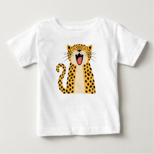 Süßer glücklicher lächelnder wilder Leopard Cartoo Baby T-shirt