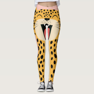 Süßer glücklicher lächelnder wilder Leopard Cartoo Leggings