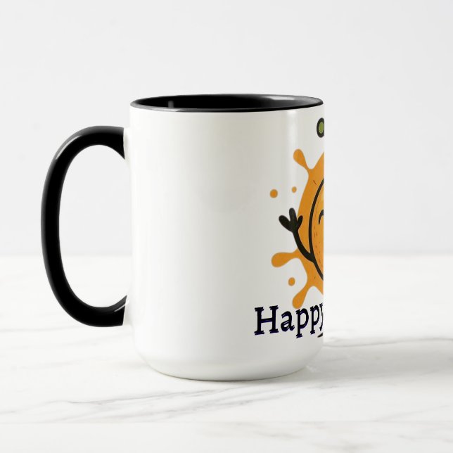 Süßer glücklicher orangefarbener Fruchtcharakter Tasse (Links)