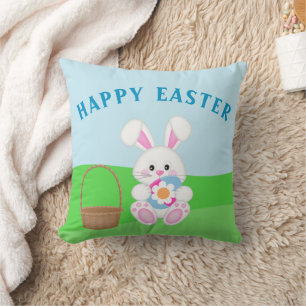 Süßer glücklicher Osterhase Ostereier Kissen