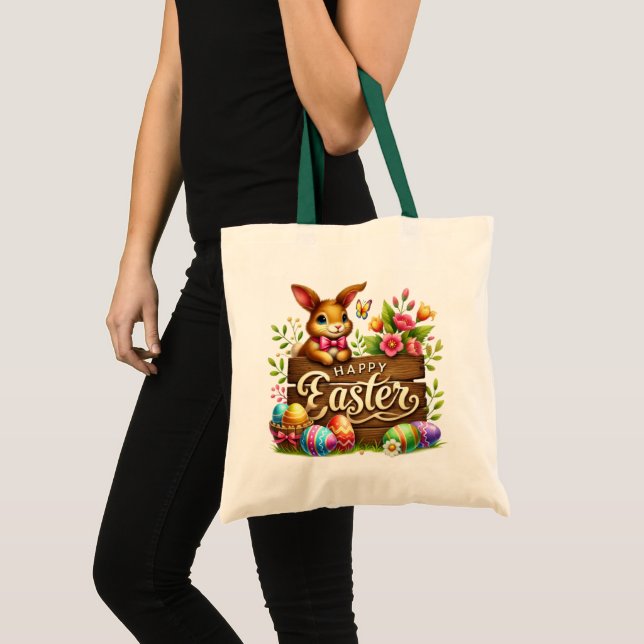 Süßer glücklicher Osterhase  Tragetasche (Vorderseite (Produkt))