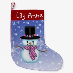 Süßer glücklicher Schneemann Weihnachtsstrumpf per Kleiner Weihnachtsstrumpf