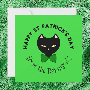 Süßer glücklicher St. Patricks Tag schwarze Katze  Feiertagskarte