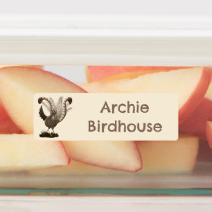 Süßer glücklicher Superb-Lyrebird-Cartoon personal Etiketten