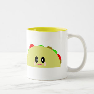 SÜßER GLÜCKLICHER TACO-BECHER LECKERES MITTAGESSEN ZWEIFARBIGE TASSE
