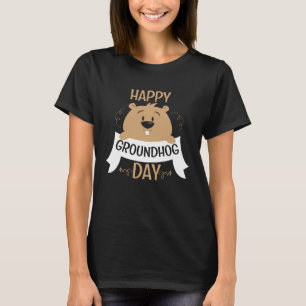 Süßer glücklicher Tag des Murmeltieres Tier Murme T-Shirt