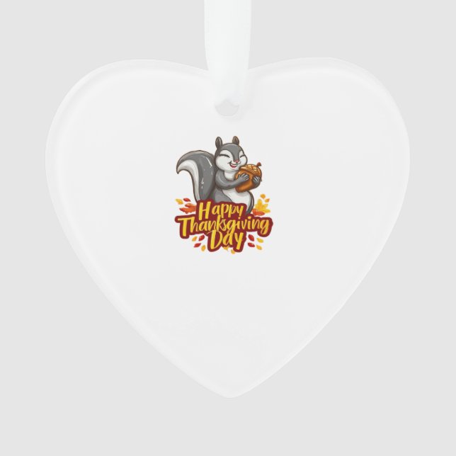 Süßer glücklicher Thanksgiving-Eichhörnchen Classi Ornament (Vorderseite)