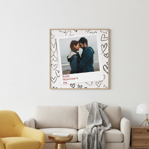 Süßer glücklicher Valentinstag Herz rosa Paar Foto Poster
