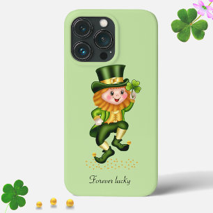 Süßer Glücks-Grünzwerg auf hell-limettgrünem Hinte Case-Mate iPhone Hülle
