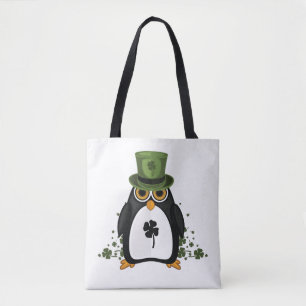 Süßer Glückspinguin Vier-Blatt-Klee St. Patrick's