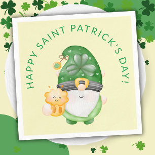 Süßer Gnom Frohe St. Patricks Day Party Serviette