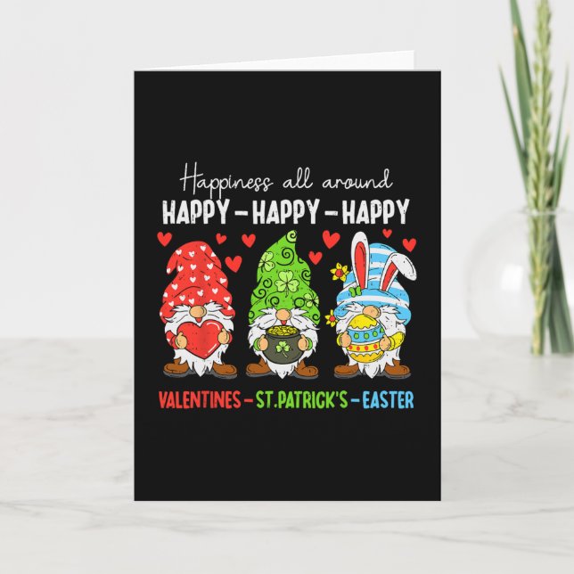 Süßer Gnom Frohe Valentinstag St. Patrick Ostern Karte (Vorderseite)