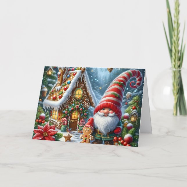 Süßer Gnom Lebkuchenhäuschen Weihnachten (Vorderseite)