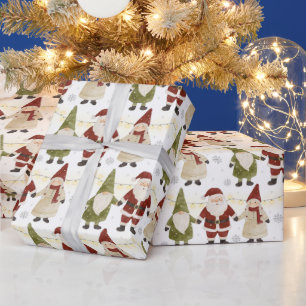 Süßer Gnom Santa Weihnachten Rot Grün TMF26 Geschenkpapier