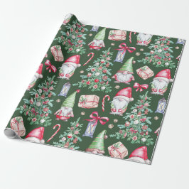 Süßer Gnom Weihnachtsbaum Feiertagsmuster Geschenk Geschenkpapier