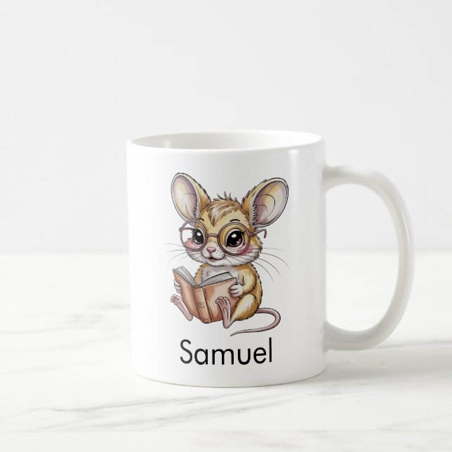 Süßer Gobi-Jerboa beim Lesen eines Buches Custom Kaffeetasse (Rechts)