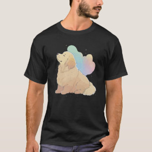 Süßer Golden Retriever Bunter Pop Tie Dye Regenbog T-Shirt