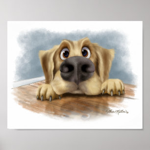 Süßer Golden Retriever Cartoon  Poster