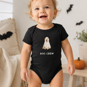 Süßer Golden Retriever Halloween-Geist Boo Crew Baby Strampler