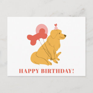 Süßer Golden Retriever Hund Farbige moderne Geburt Postkarte