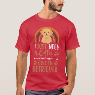 Süßer Golden Retriever Kaffee Hund Cafe kawaii ret T-Shirt