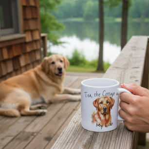 Süßer Golden Retriever personalisieren Kaffeetasse