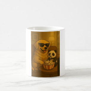 Süßer Golden Retriever und Panda Kaffeetasse